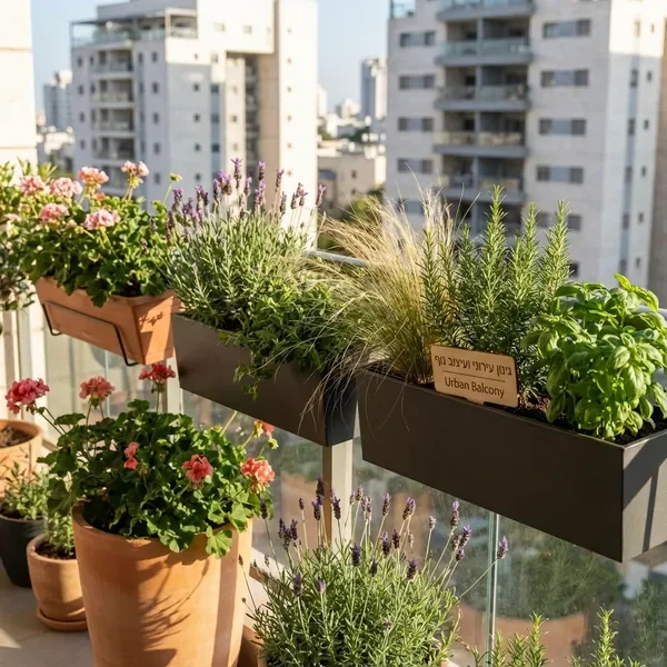 מגוון צמחים ופרחים למרפסת עירונית