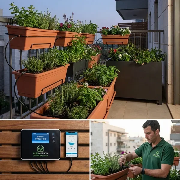 מערכת השקיה אוטומטית חכמה למרפסת