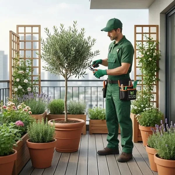 תחזוקה מקצועית של גינת מרפסת עירונית