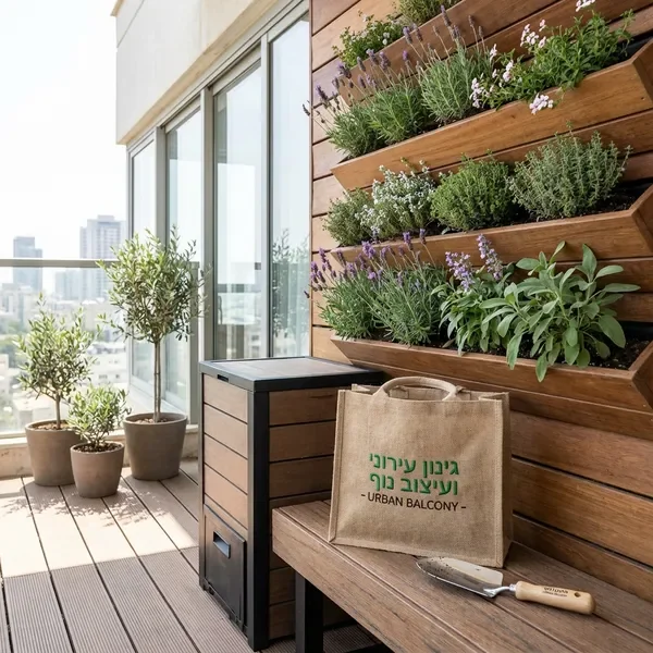 מרפסת אקולוגית עם פתרונות גינון קיימים